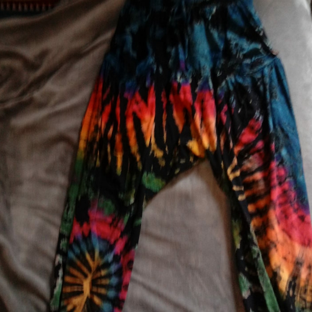 TieDye Batik Harem Genie Pants M/LPockets Vibrant